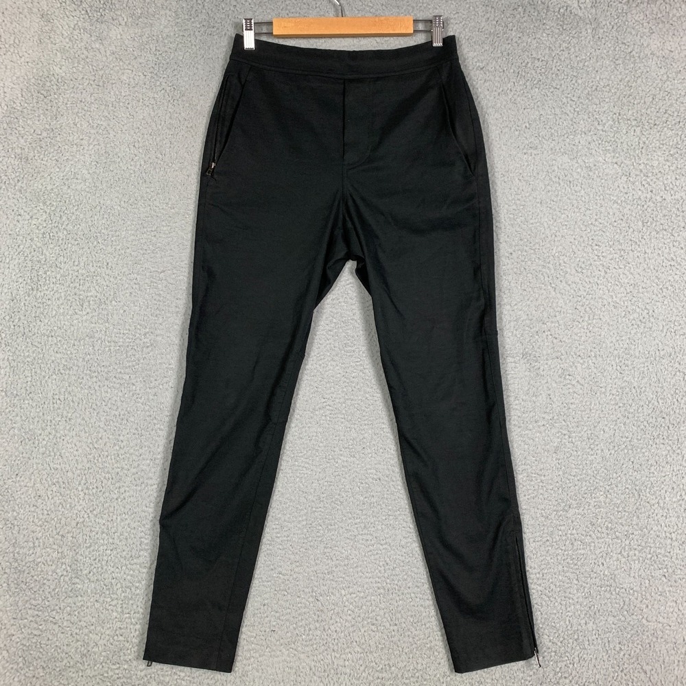 Lululemon Chino Pant Men's Small Black Pull On Ankle Zip Slim Fit Commute Travel